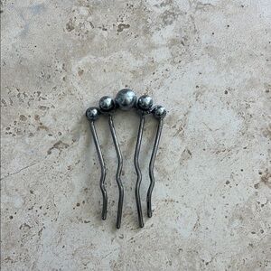 Silver Hair Pins with Ball Accents